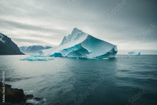 iceberg and coast landscape background 