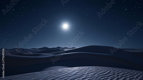 Sand Dunes Under Moonlight.