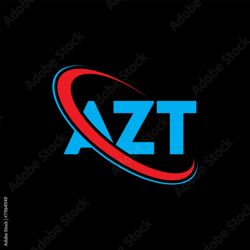 AZT logo. AZT letter. AZT letter logo design. Initials AZT logo linked with circle and uppercase monogram logo. AZT typography for technology, business and real estate brand. photo