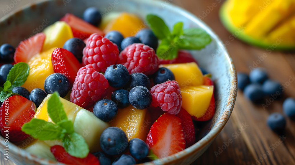 fresh mixed fruit salad in a ceramic bowl fresh mixed fruit salad in a ceramic bowl