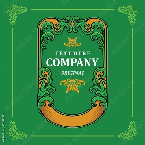 Beer company vintage template label