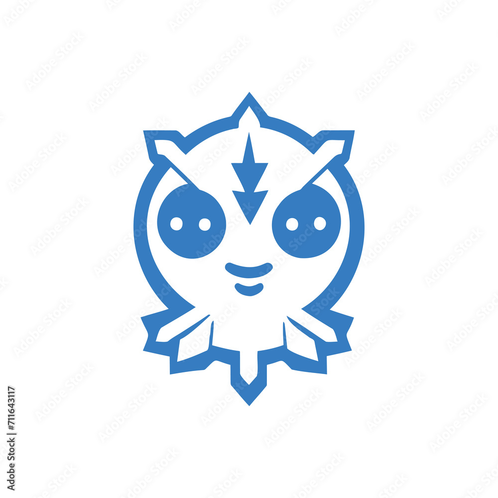 Blue Snowflake Robotic Mascot Illustration Blue Snowflake Robotic Mascot Illustration