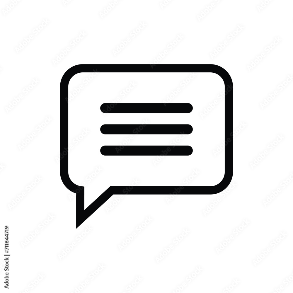 Chat message bubble vector icon, communication icon Chat message bubble vector icon, communication icon