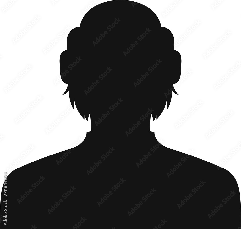 Avatar in social media, person profile silhouette