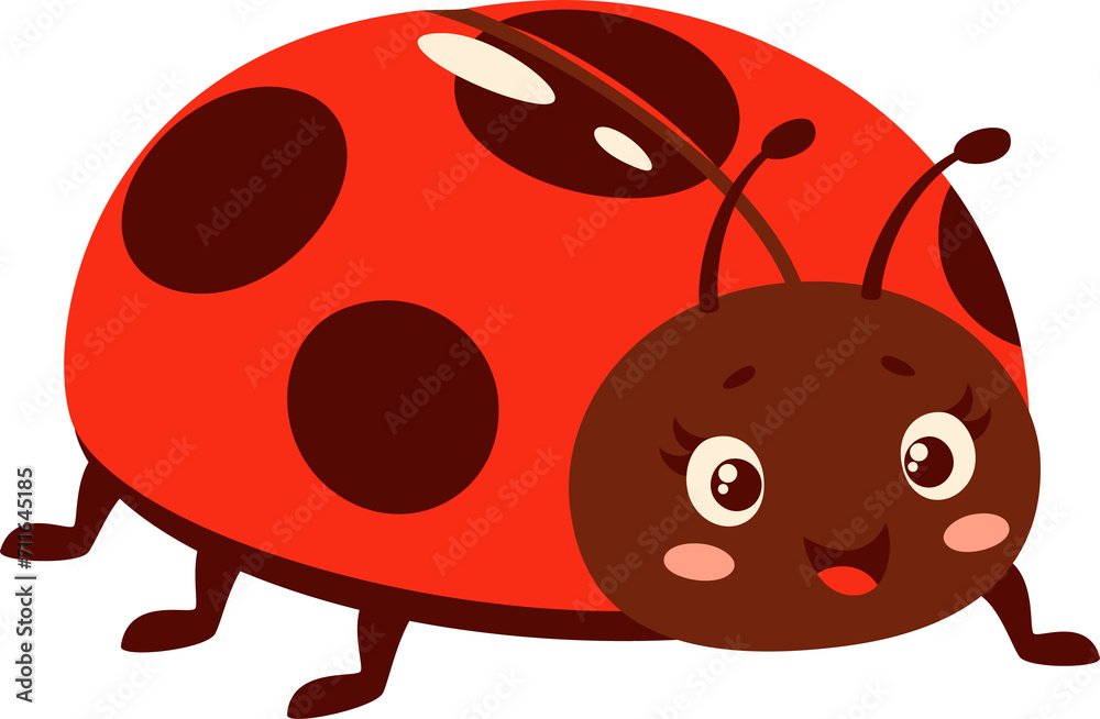 Obraz premium Ladybug cartoon insect vector funny kids character