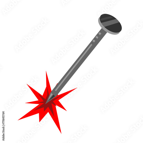 Vector nail for punching holes. Voting in elections