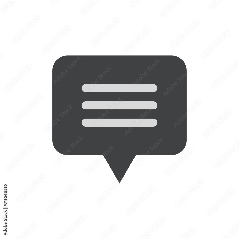 Chat message bubble vector icon, communication icon Chat message bubble vector icon, communication icon