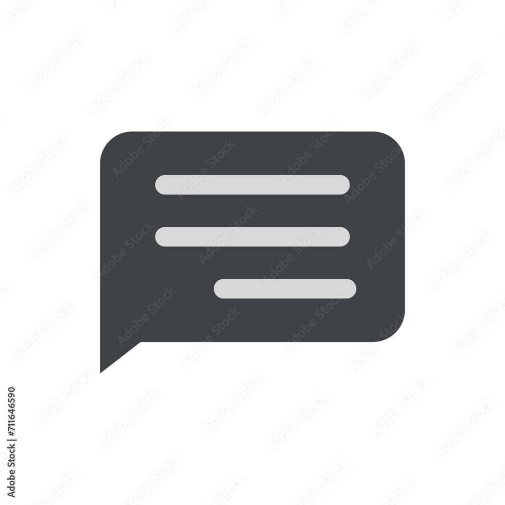 Chat message bubble vector icon, communication icon