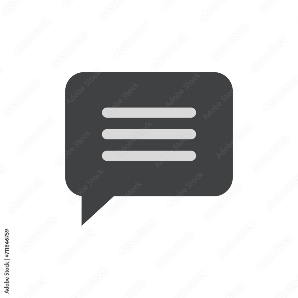 Chat message bubble vector icon, communication icon Chat message bubble vector icon, communication icon