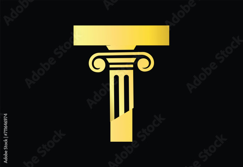 Low firm logo with latter T vector template, Justice logo, Equality, judgement logo vector illustration