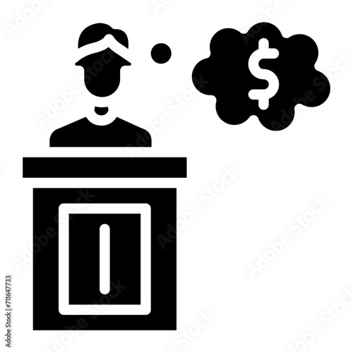 Bribed Witness icon vector image. Can be used for Corruption.