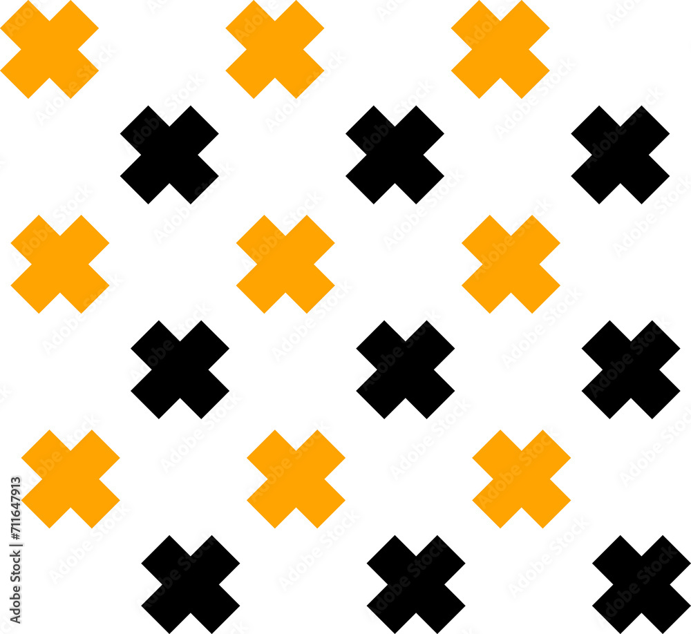 Obraz premium Crosses memphis geometric shape line pluses