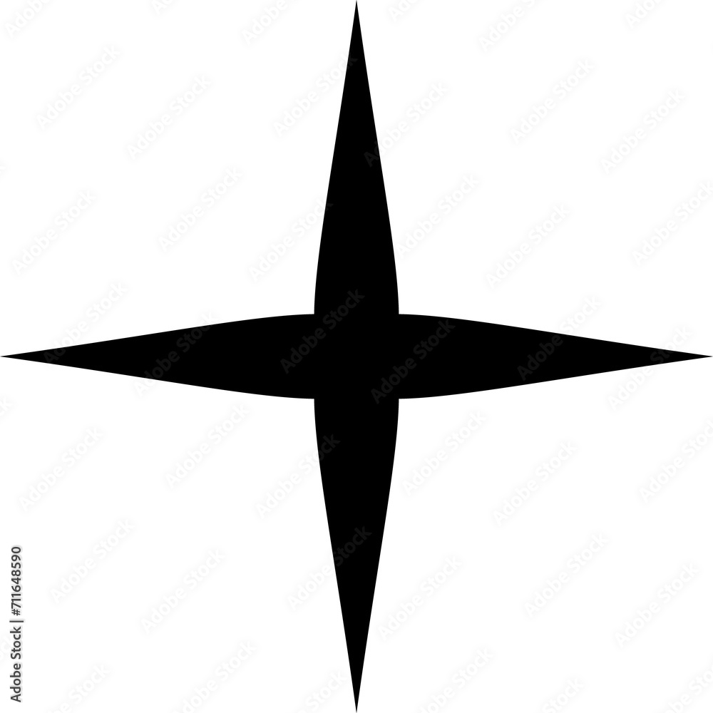 Star silhouette, bold line geometric figure shape