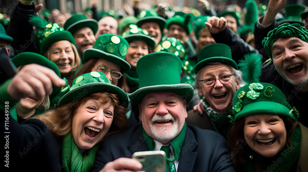 grupo de personas vestidas de verde, personas celebrando el dia de san patricio