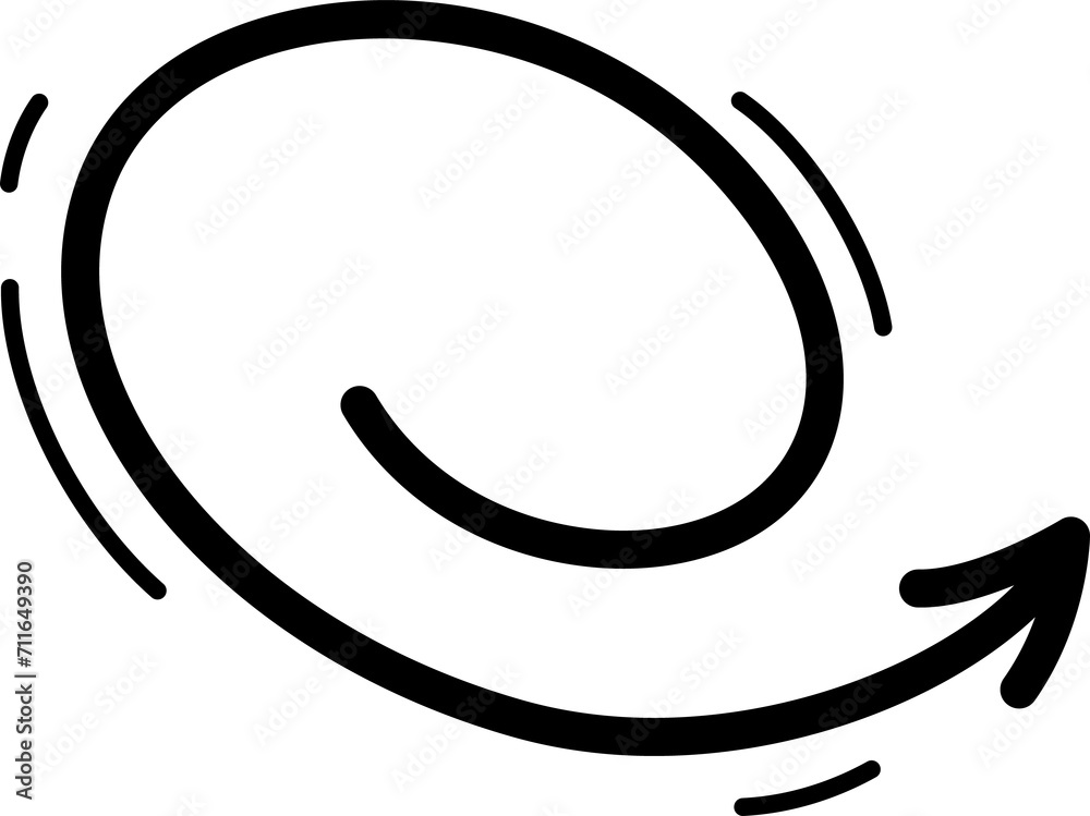 Hand drawn movement arrow to right side Hand drawn movement arrow to right side