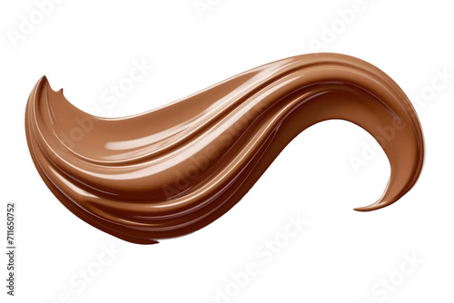 Sculptural Smooth Chocolate Swirl Isolated on transparent Backdrop