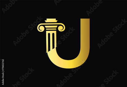 Low firm logo with latter U vector template, Justice logo, Equality, judgement logo vector illustration