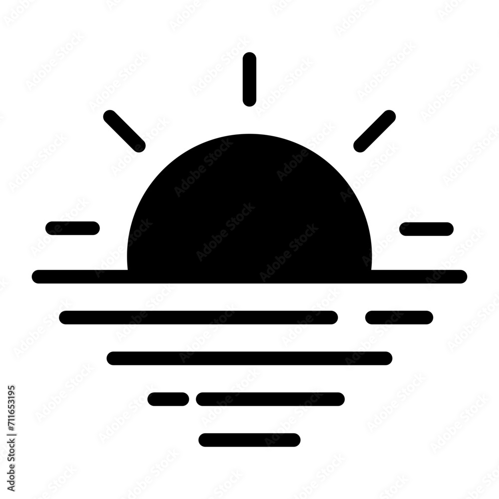 Sunset icon vector image. Can be used for Ocean. Sunset icon vector image. Can be used for Ocean.