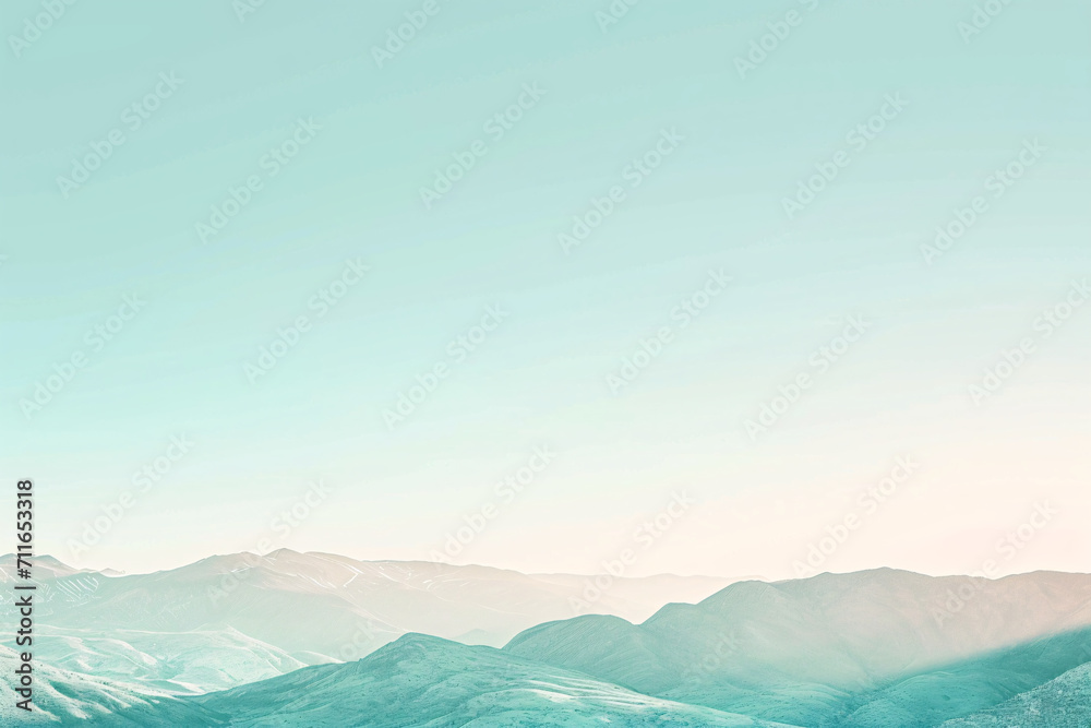 Obraz premium Gentle mountain slopes under a pale gradient sky