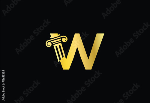 Low firm logo with latter W vector template, Justice logo, Equality, judgement logo vector illustration