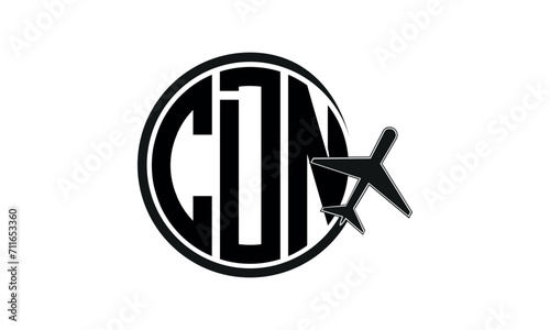 CDN three initial letter circle tour & travel agency logo design vector template. hajj Umrah agency, abstract, wordmark, business, monogram, minimalist, brand, company, flat, tourism agency, tourist