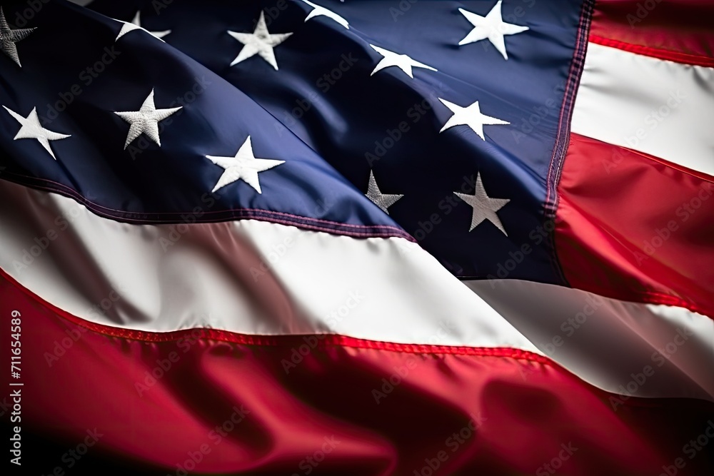 USA flag. American flag. American flag blowing in the wind