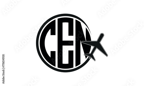 CEN three initial letter circle tour & travel agency logo design vector template. hajj Umrah agency, abstract, wordmark, business, monogram, minimalist, brand, company, flat, tourism agency, tourist