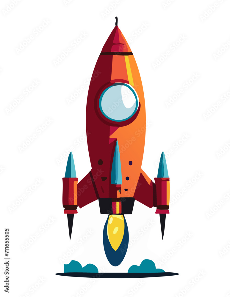 2D Orange Space Rocket 2D Orange Space Rocket