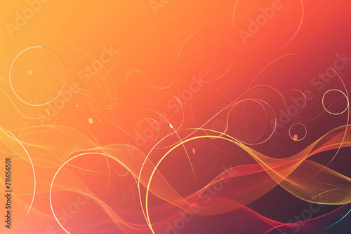 Abstract glowing background with red and orange swirls and circular patterns