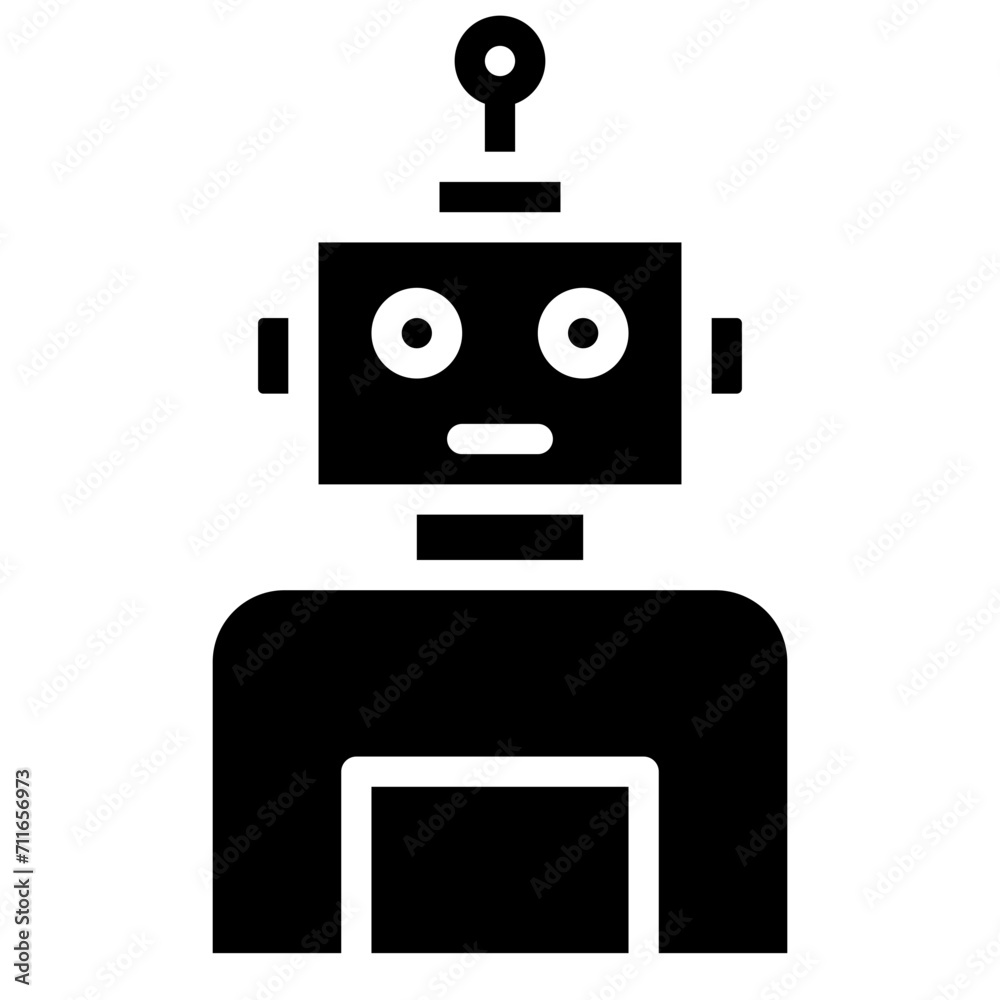 Fototapeta premium Robot icon vector image. Can be used for Biometrics.