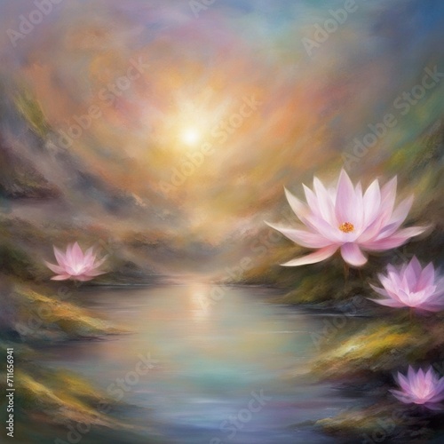 Mystical Serenity: A Captivating Abstract of Awakening and Calm Chanting