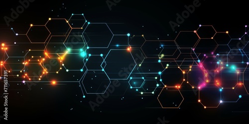 Abstract Geometric Hexagon Pattern Office Wall Design
