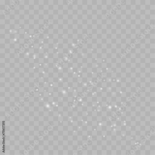 Magic bokeh background: white light dust png, shining bokeh lights on glitter dust, sparkling bokeh confetti and sparkles overlay texture for your design, shrouded in abstract highlights.