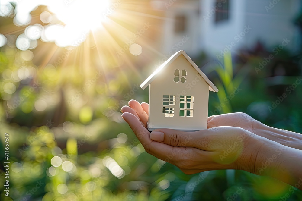Small house in a human hand. New home, business, investment and real estate concept. Small house in a human hand. New home, business, investment and real estate concept.