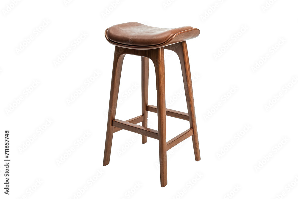 Wooden Stool With Leather Seat Wooden Stool With Leather Seat