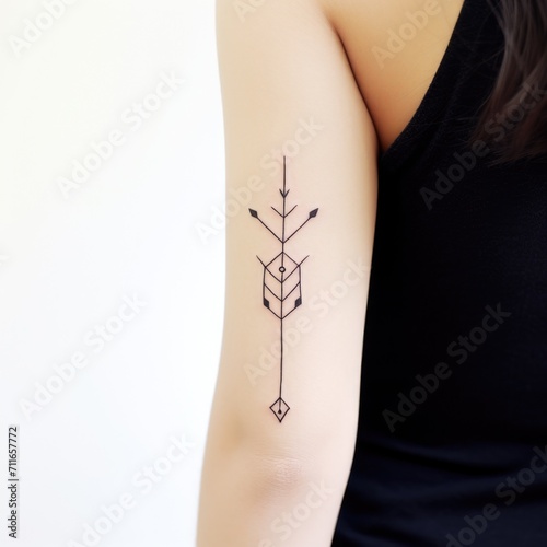 Arrow and Bow tattoo design. Generative AI
