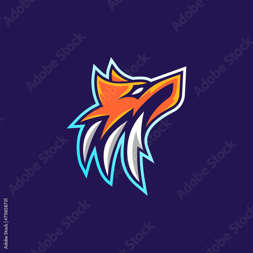 Luxury Wolf head logo. Wolf head mascot esport logo design, character for sport game.
