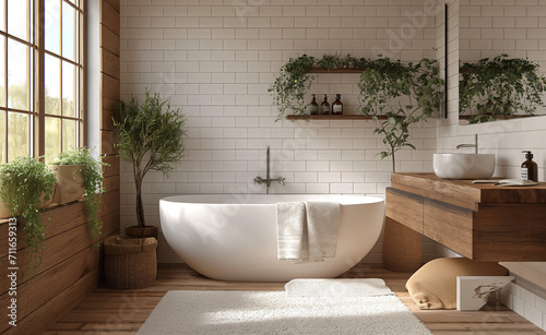 bathroom interior design Scandinavian Style Generative AI