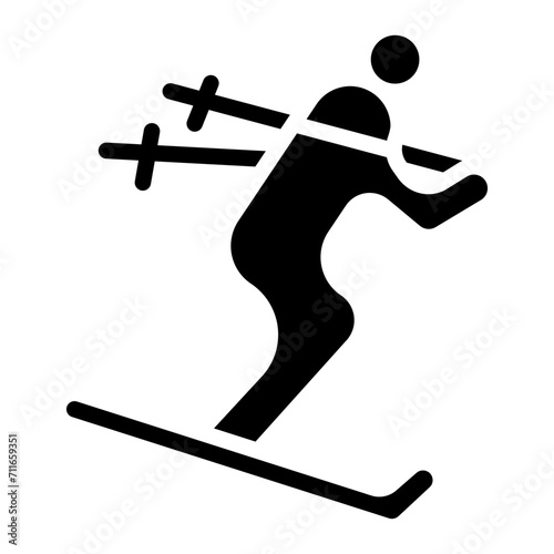 Ski Run icon vector image. Can be used for Ski Resort.