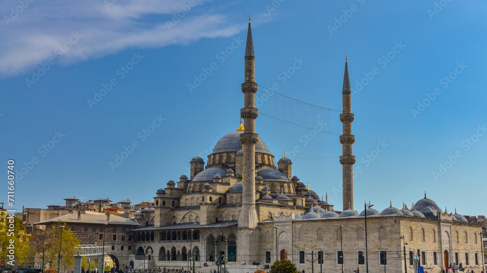 Suleymaniye Mosque scenic view from Eminonu pier (Istanbul, Turkiye)