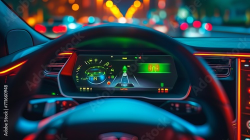 car dashboard in night