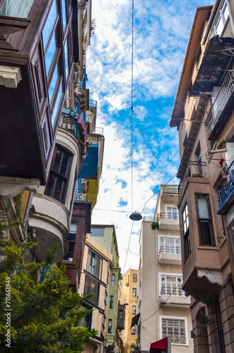 Canvas Print houses on the narrow Serdar-i Ekrem street in Beyoglu (Istanbul, Turkiye)