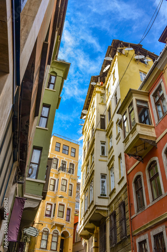 houses on the narrow Serdar-i Ekrem street in Beyoglu (Istanbul, Turkiye) photo
