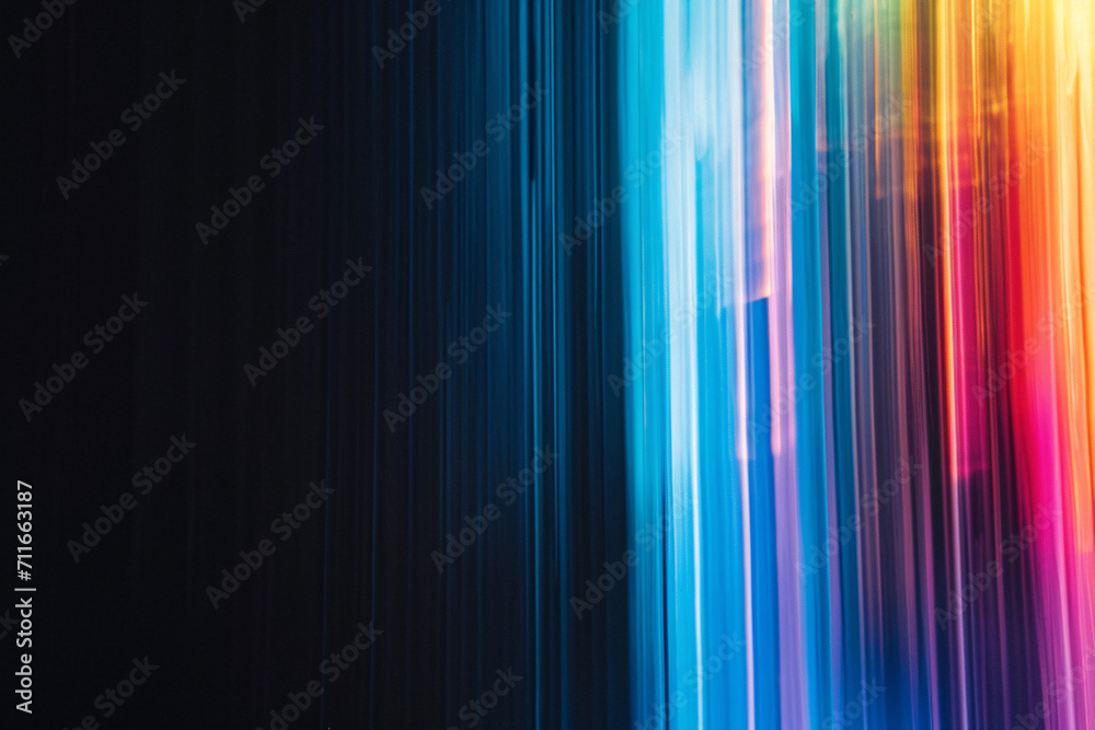 Vertical light streaks in vibrant colors on a dark background