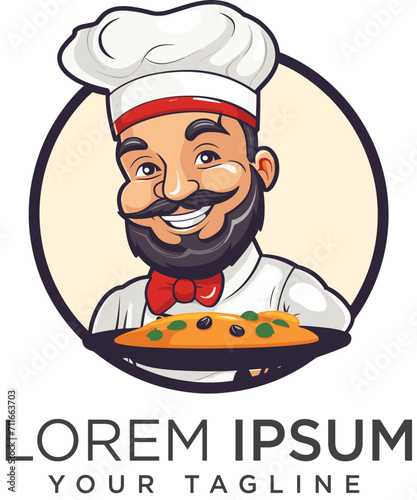 Chef character logo template