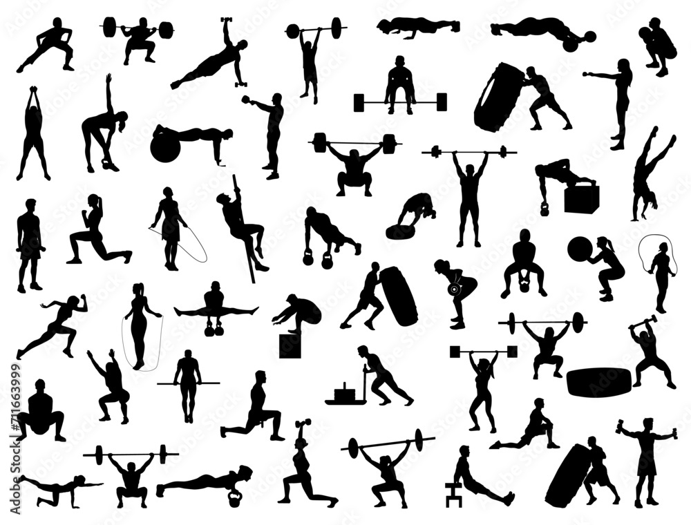 Gym silhouette vector art white background