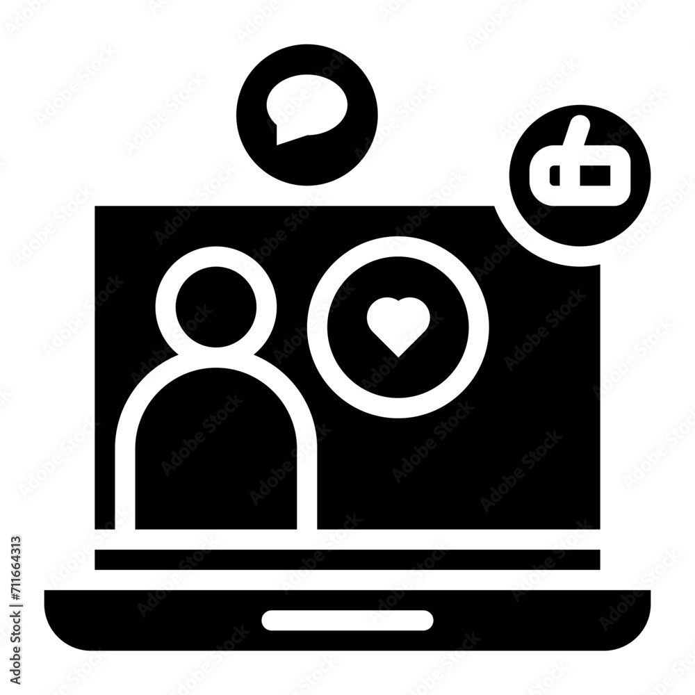 Influencer Engagement icon vector image. Can be used for Video Blog. Influencer Engagement icon vector image. Can be used for Video Blog.