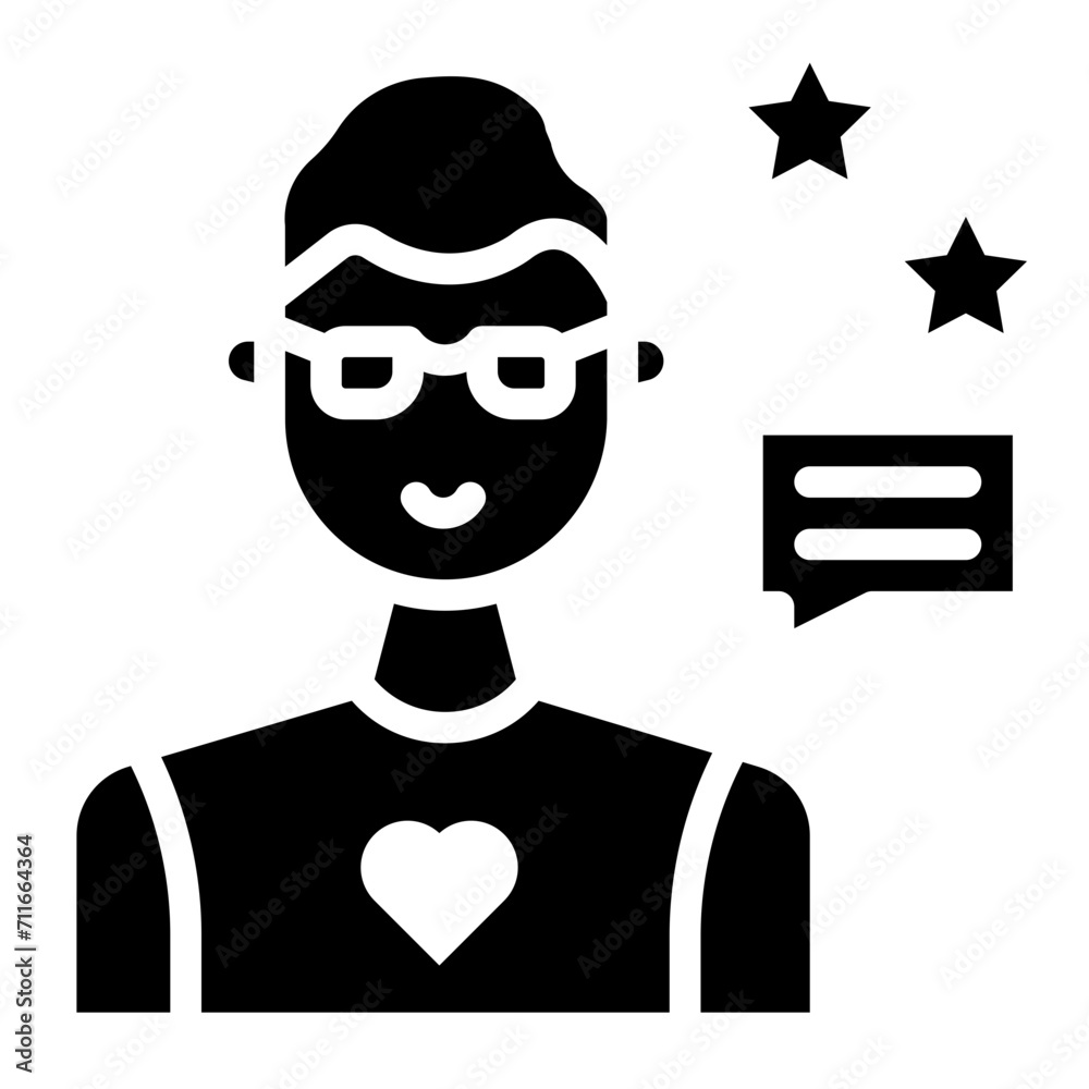 Male Influencer icon vector image. Can be used for Video Blog.