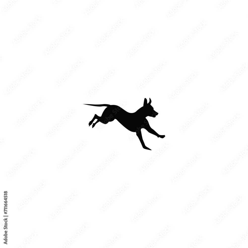 Fototapeta premium dog silhouette.Black dog on a white background Vector, isolated black silhouettes of dogs, collection.