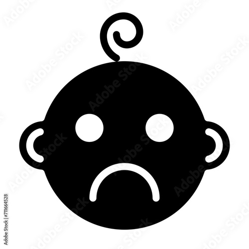 Angry Baby icon vector image. Can be used for Maternity.